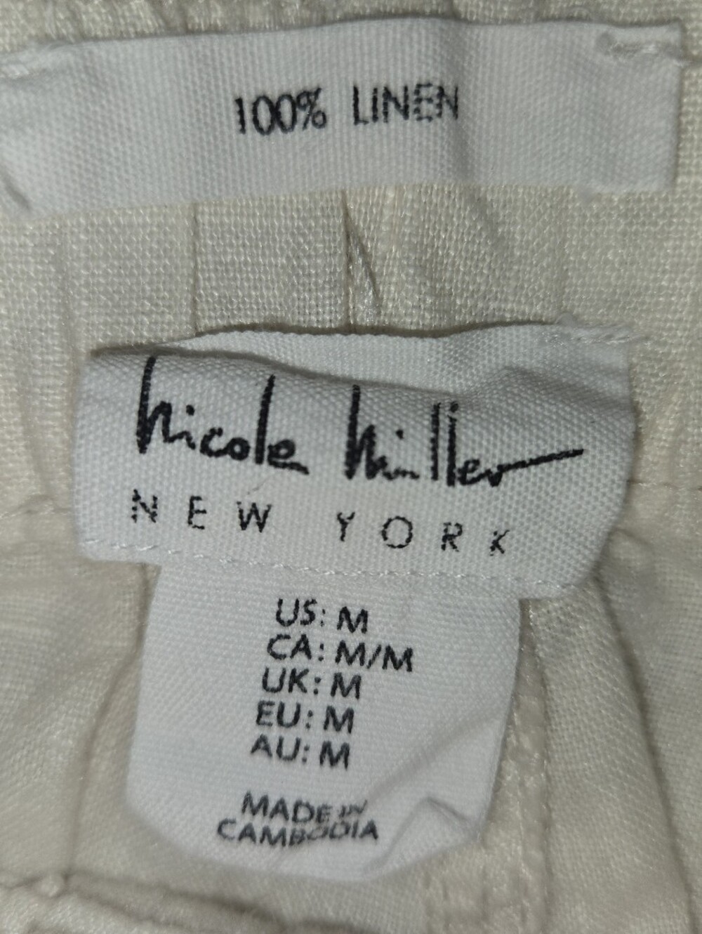 Nicole Miller Linen Cargo Joggers-M #058 - Picture 6 of 7